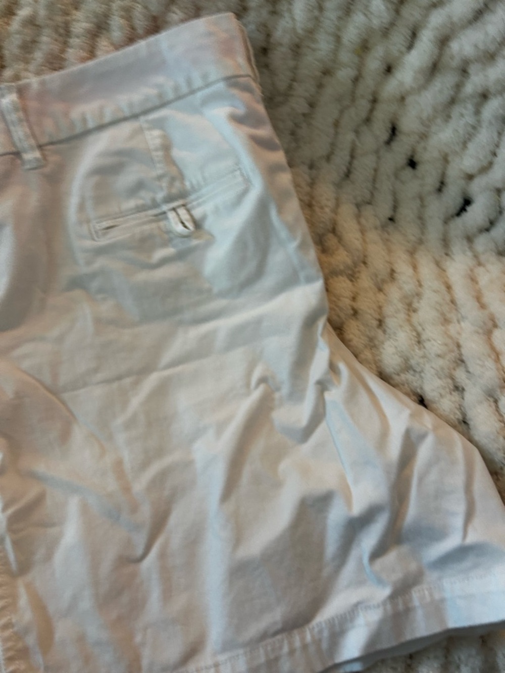 crown & ivy White Women's Chino Bermuda Shorts with Pink Waistband Lining - Picture 3 of 4
